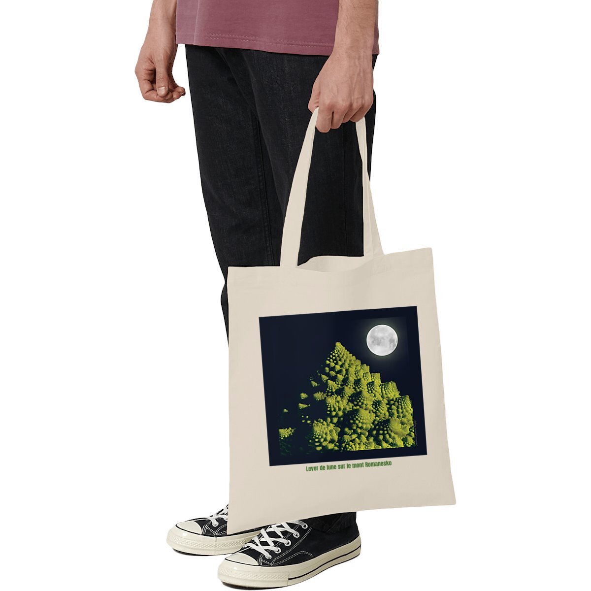 Image front Tote Bag léger "Lever de lune sur le mont Romanesko"