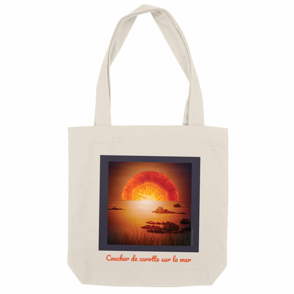 Image back Tote Bag épais "coucher de carotte sur la mer"