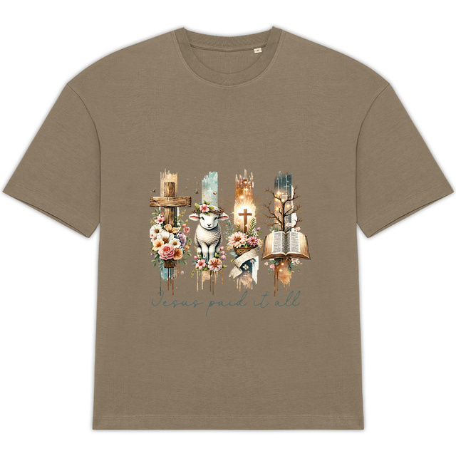 Image back T-shirt Oversized - Jesus Paid 