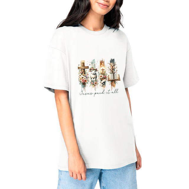 Image front T-shirt Oversized - Jesus Paid 