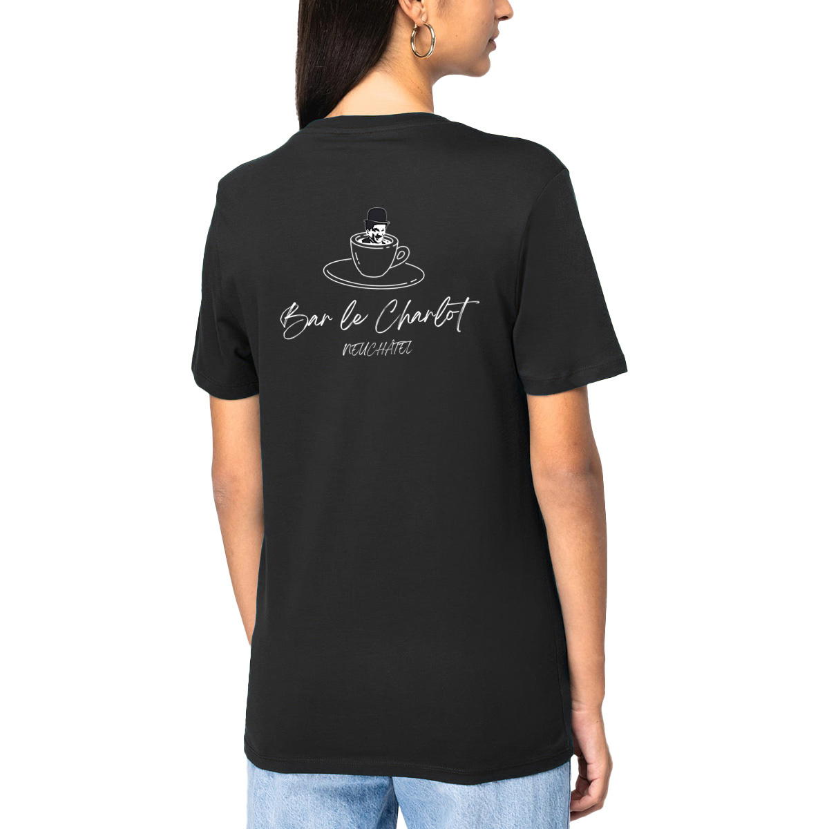 Image front T-Shirt Unisexe Charlot Édition Café Time
