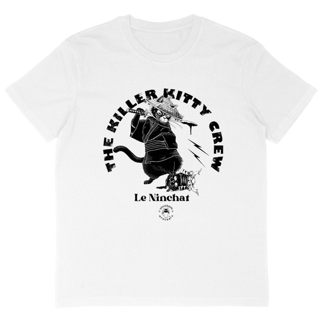 Image back T-shirt oversized unisex - Le Ninchat - The Killer Kitty Crew