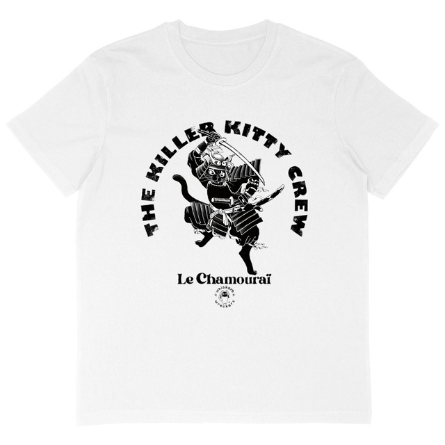 Image back T-shirt oversized unisex - Le Chamouraii - The Killer Kitty Crew