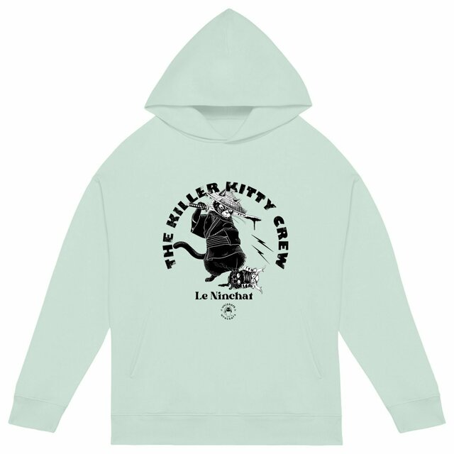Image back Hoodie oversized unisex - Ninchat-The Killer Kitty Crew
