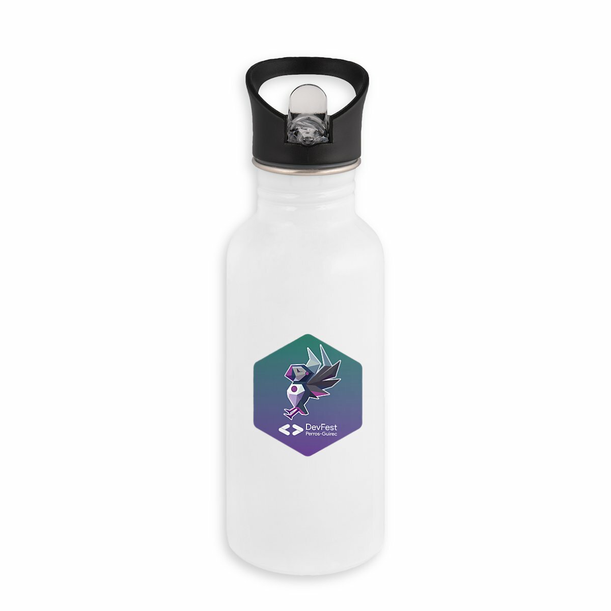 Bouteille en inox avec paille - DevFest - Image
