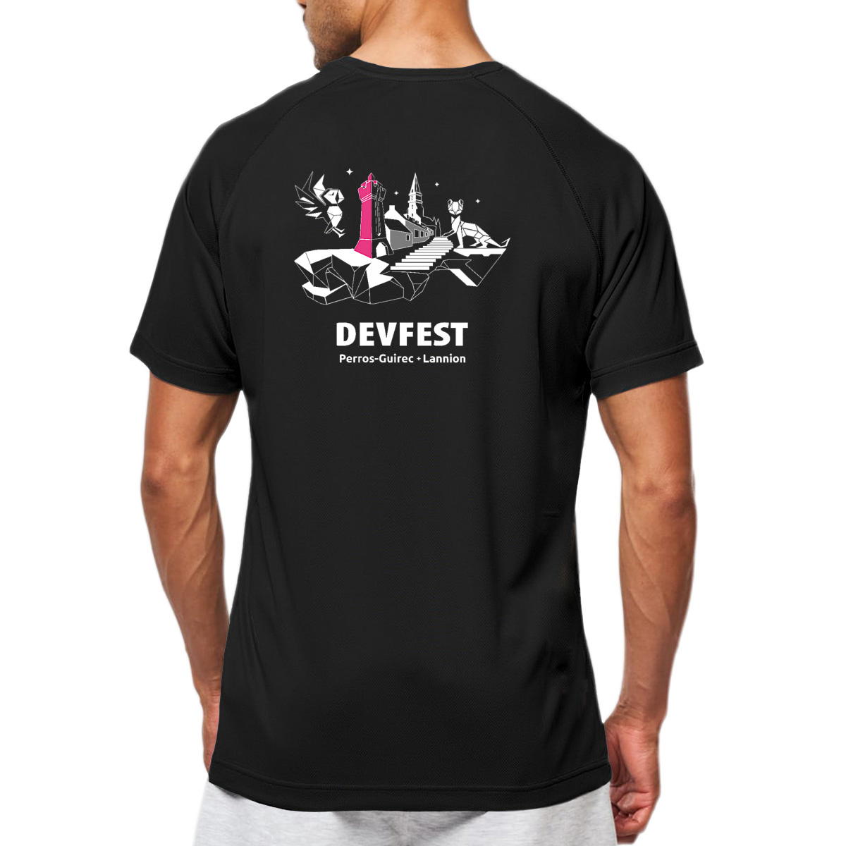 T-shirt de sport recyclé pour homme - DevFest - Perros - Lannion