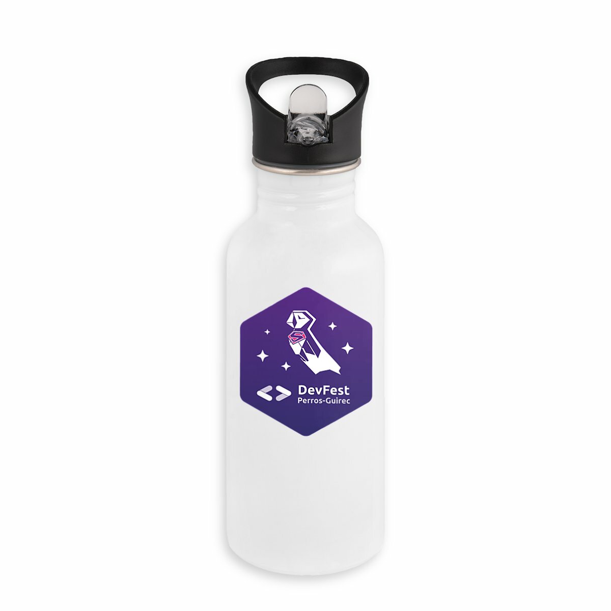 DevFest Super | Bouteille en inox avec paille