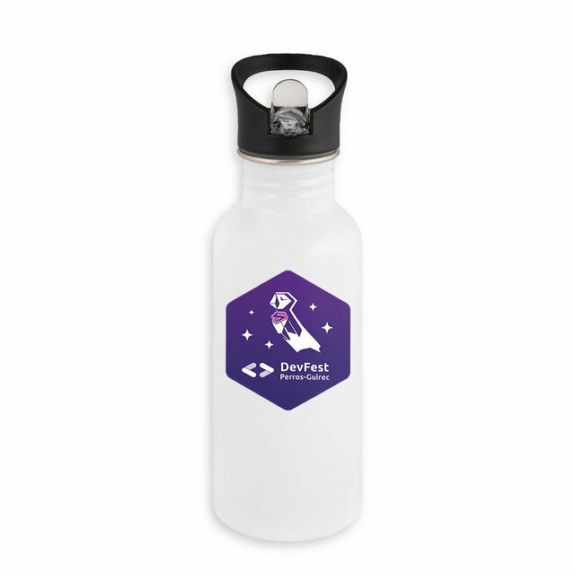 DevFest Super | Bouteille en inox avec paille