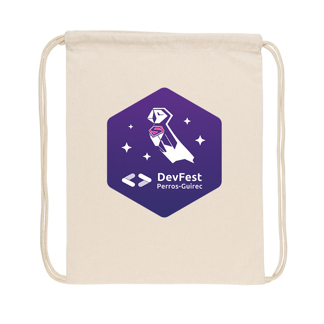 DevFest Super | Sac à dos à cordelettes recyclé - Image