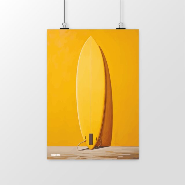 La planche de surf jaune