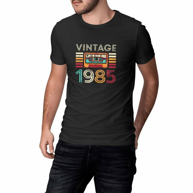 Image front T-shirt Unisexe Classique Anniversaire Vintage 1985