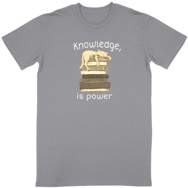 Image back T-shirt Unisexe Classique Chat et Livres