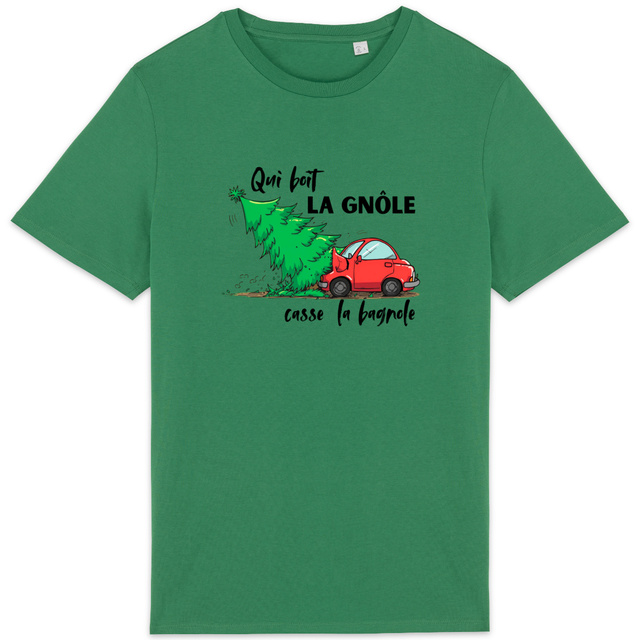 T-shirt unisexe léger - Qui boit la gnôle casse la bagnole - Image