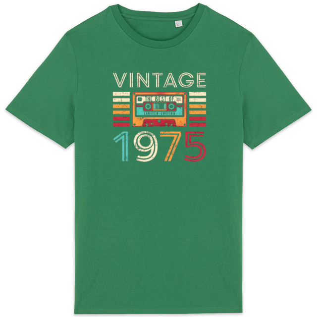 Image front T-shirt unisexe léger année de naissance 1975