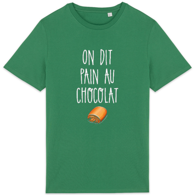 Image back T-shirt unisexe léger humour chocolatine vs pain au chocolat