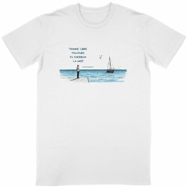 Image back T-shirt Unisexe Classique - Homme Libre Baudelaire