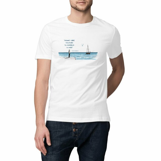Image front T-shirt Unisexe Classique - Homme Libre Baudelaire