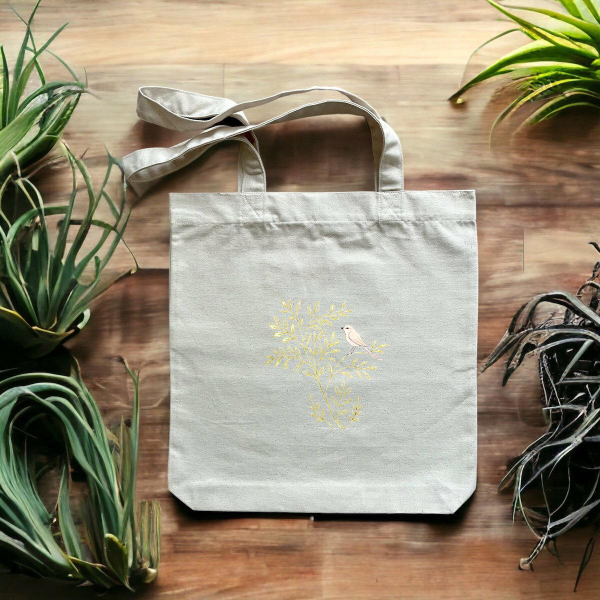 Image front Totebag épais écoresponsable - Rêverie : L’Oiseau et l’Arbre