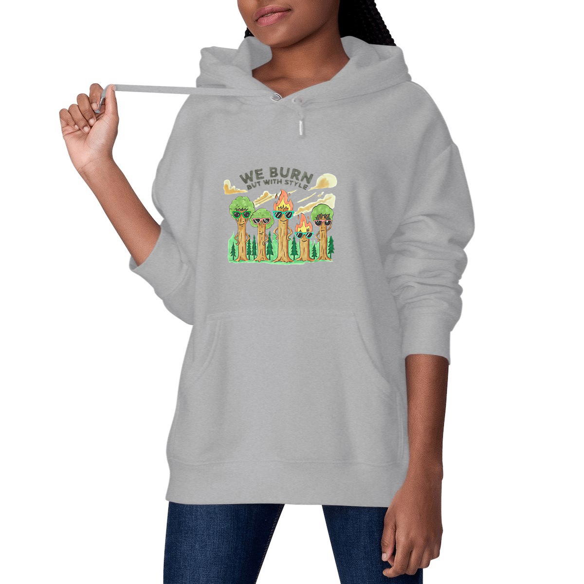 Image front Sweat à Capuche Unisexe Ecoresponsable - "We Burn But with Style"