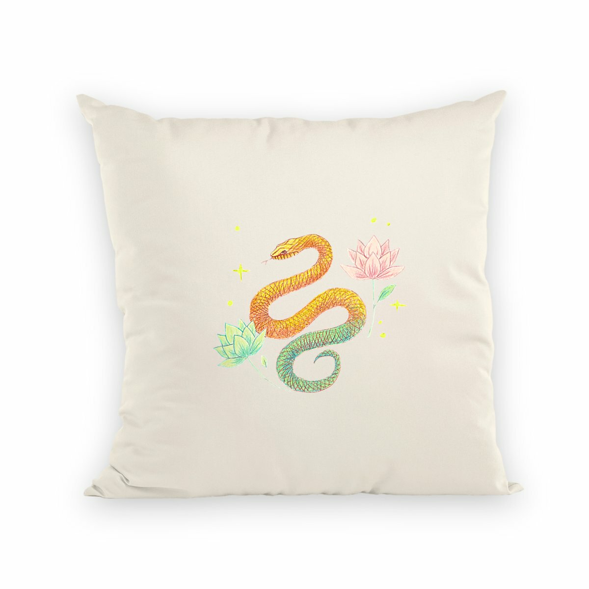 Image back Coussin Zen : Serpent et Lotus – Édition Nouvel An Chinois