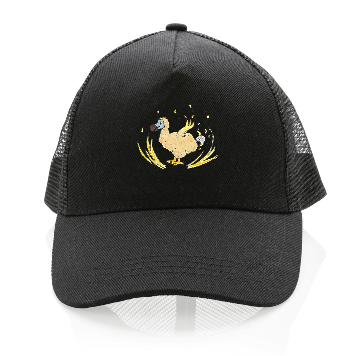 Image front Casquette Trucker 100% recyclée - "Dodo renaît de ses cendres" – L'extinction n'est pas une fin
