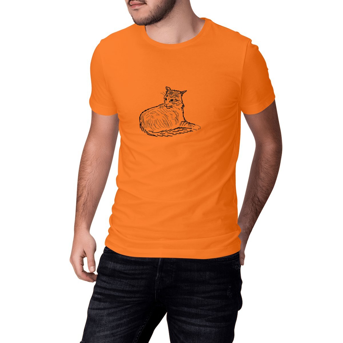 Image front T-shirt unisexe épais - Chat quoi?