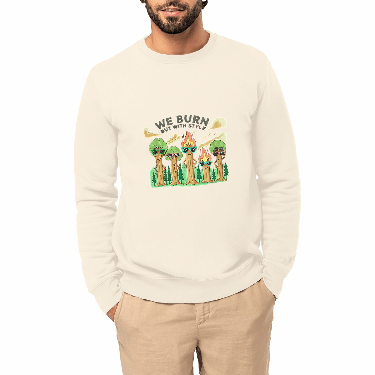 Image front Sweat Unisexe épais Ecoresponsable - "We Burn But with Style"