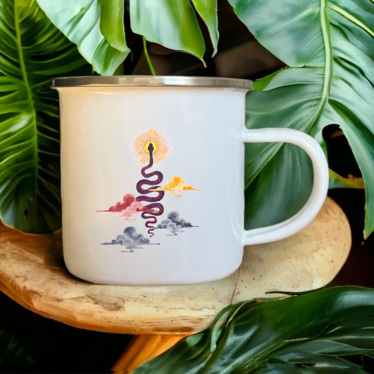 Image front Mug Émail Renouveau : Serpent des Ténèbres à la Lumière