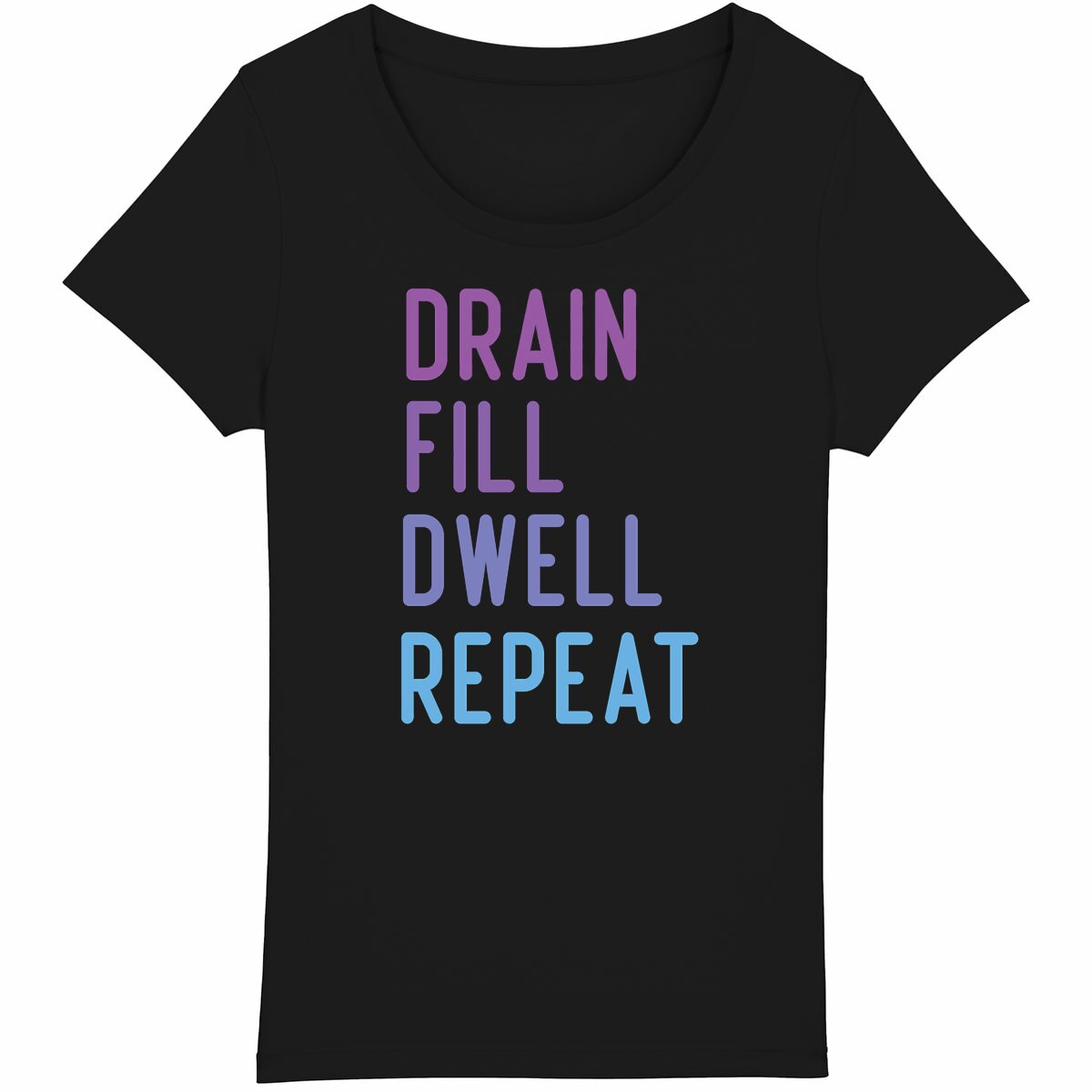 Drain fill dwell repeat shirt women