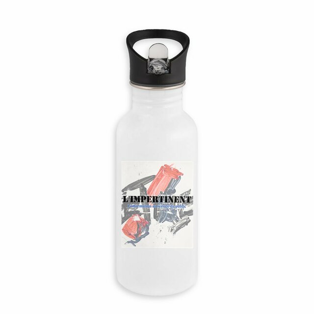 Bouteille en inox avec paille - Image
