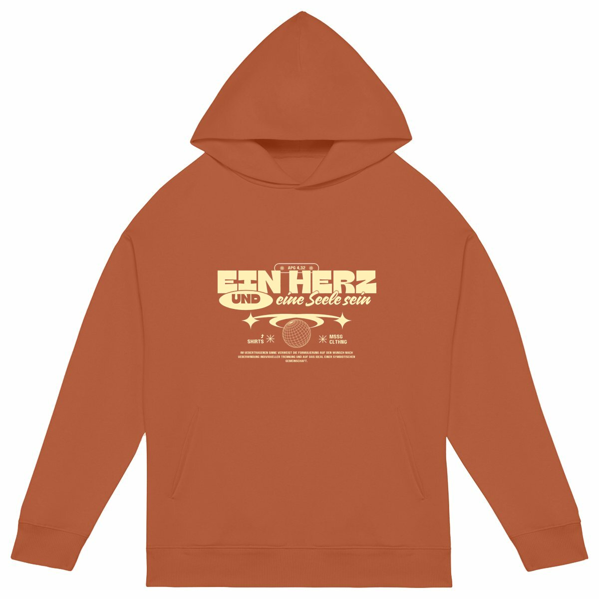 Herz Hoodie orange unisex - Image