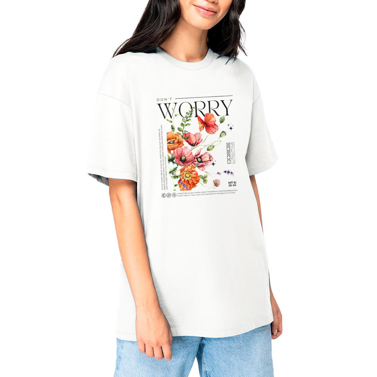 worry unisex weiß