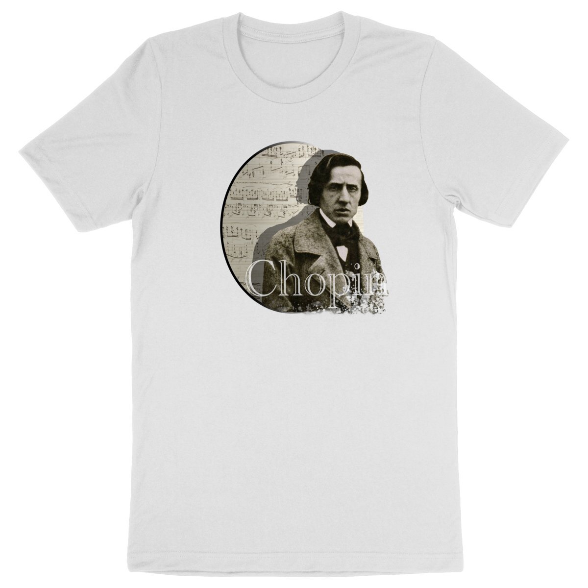 Image back Unisex T-Shirt (Composer - Chopin) Lightweight