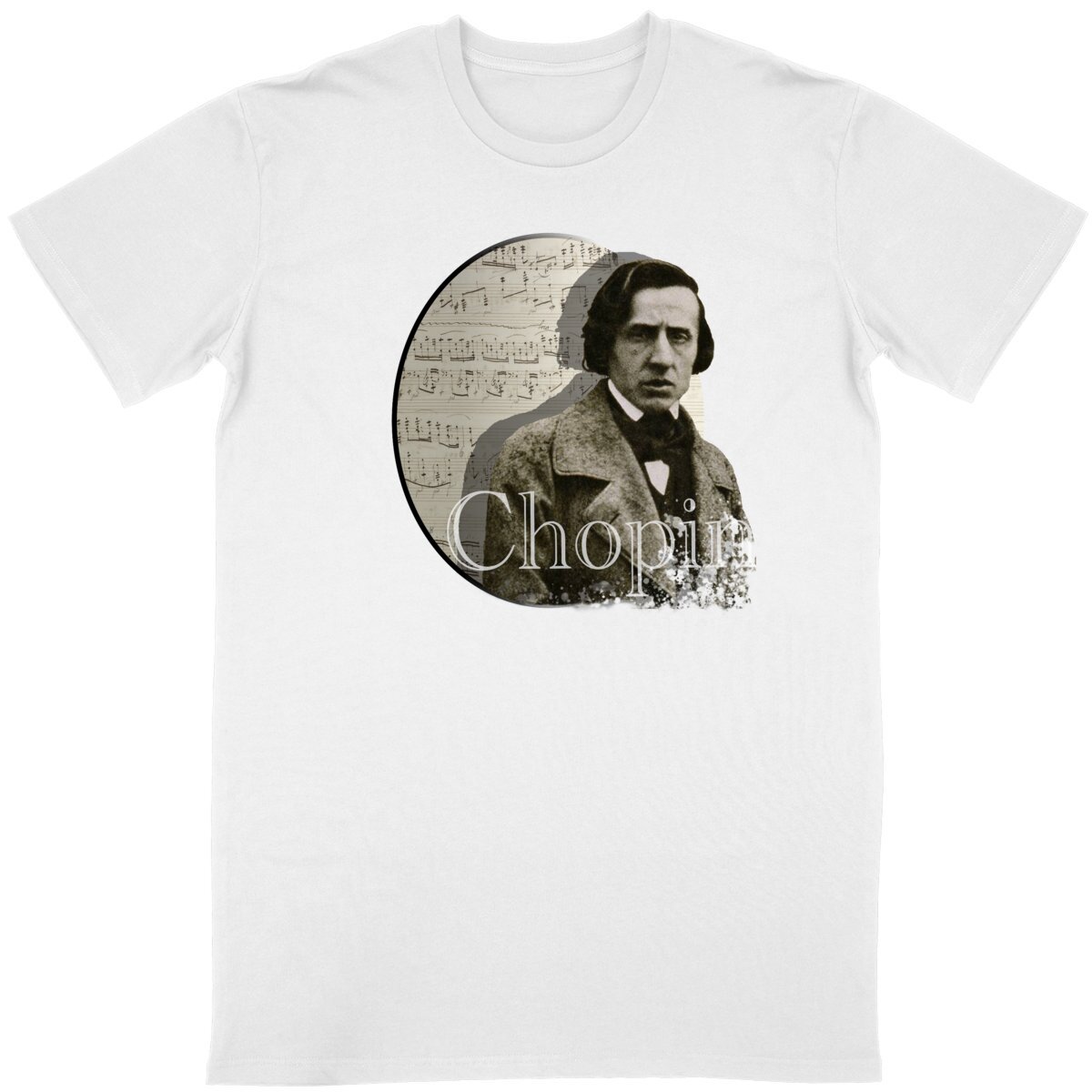Image back Unisex T-Shirt (Composer - Chopin)