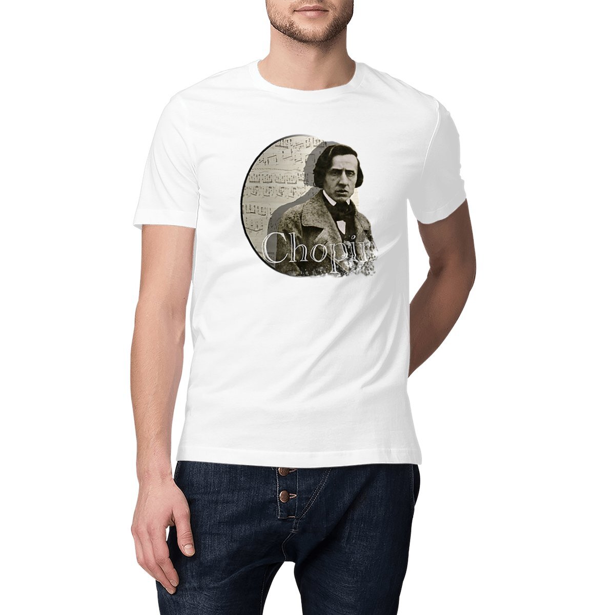 Image front Unisex T-Shirt (Composer - Chopin)