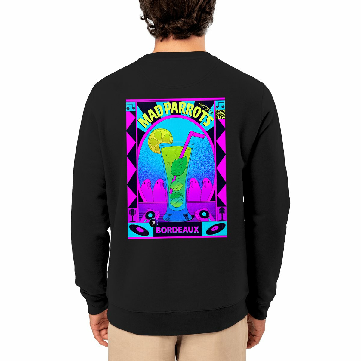 Sweat-shirt Mad Parrots - Sunset Cocktail (noir) 