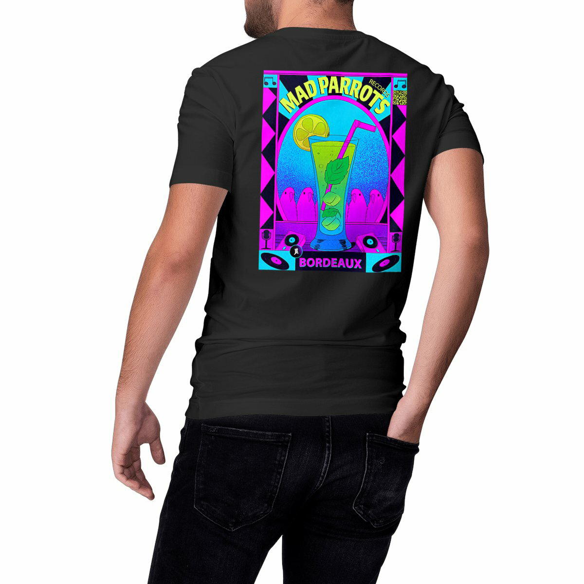 T-shirt Mad Parrots – Sunset Cocktail (noir)
