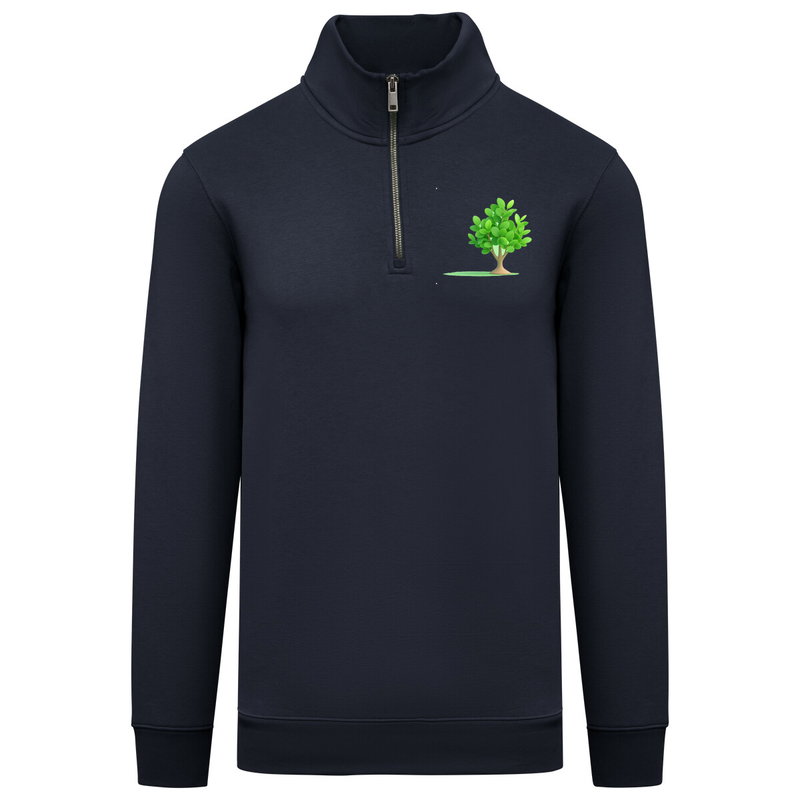 Sweat-shirt écoresponsable à col montant zippé homme – Navy Blue