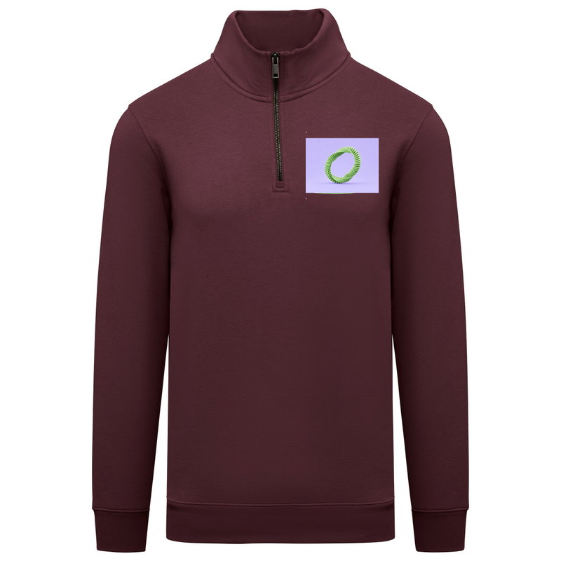 Sweat-shirt écoresponsable à col montant zippé homme – Dark Cherry