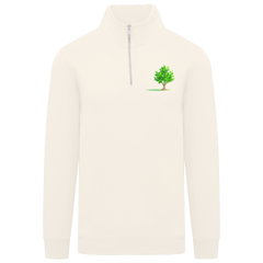 Sweat-shirt écoresponsable à col montant zippé homme – Ivory