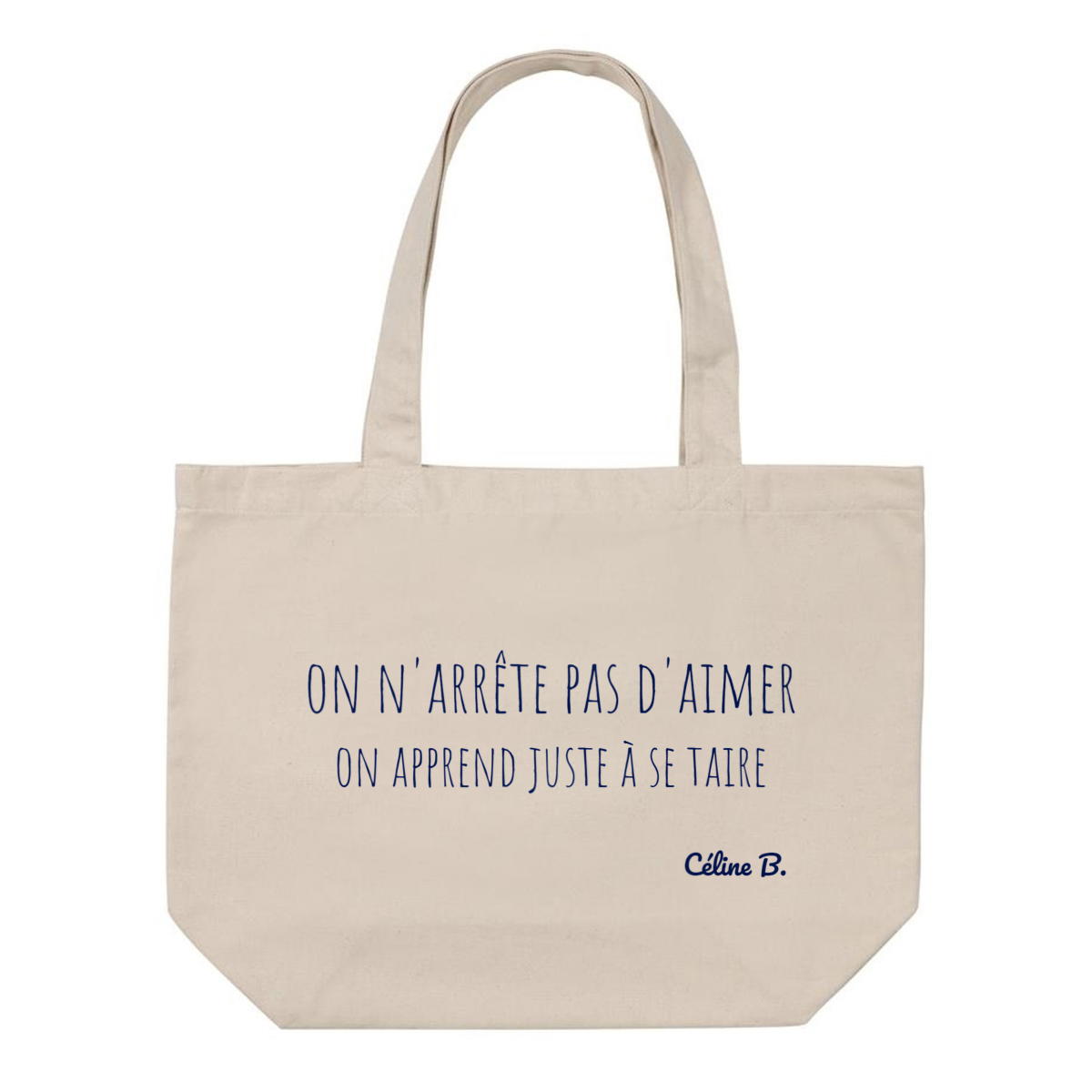 Image front On n'arrête pas d'aimer {Tote Bag}