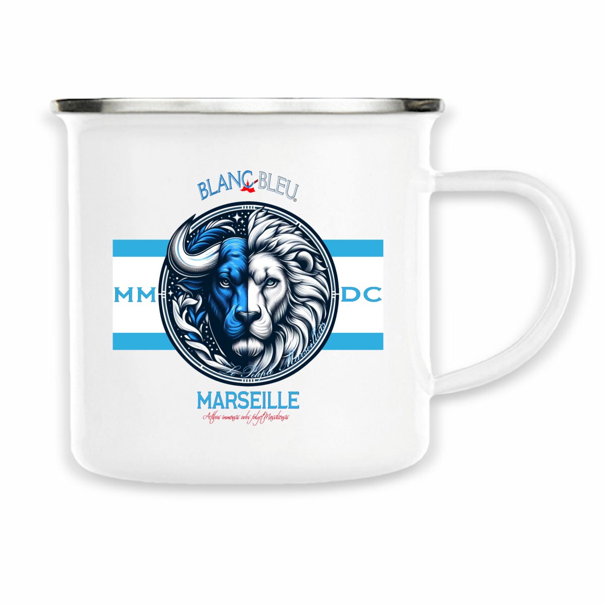Marseille fan zone - Emblème, supporter, blanc et bleu - Image