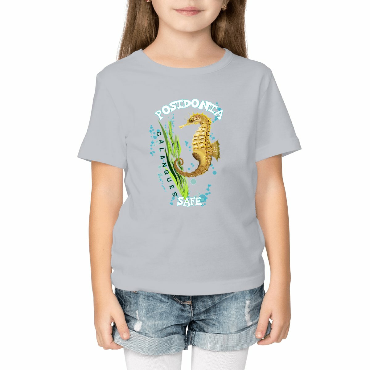 T-shirt enfant Hippocampe et Posidinie des calanques.