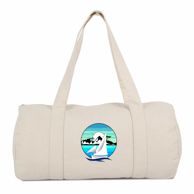 Sac polochon " Les calanques" 100 % coton biologique. - Image