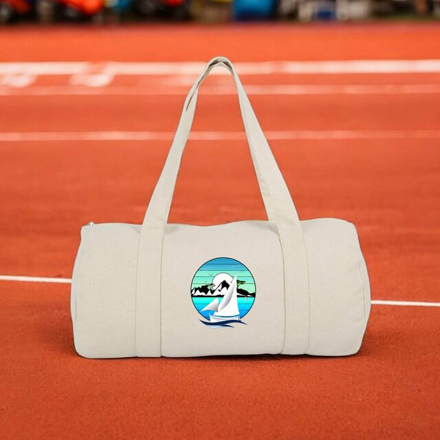 Sac polochon " Les calanques" 100 % coton biologique.