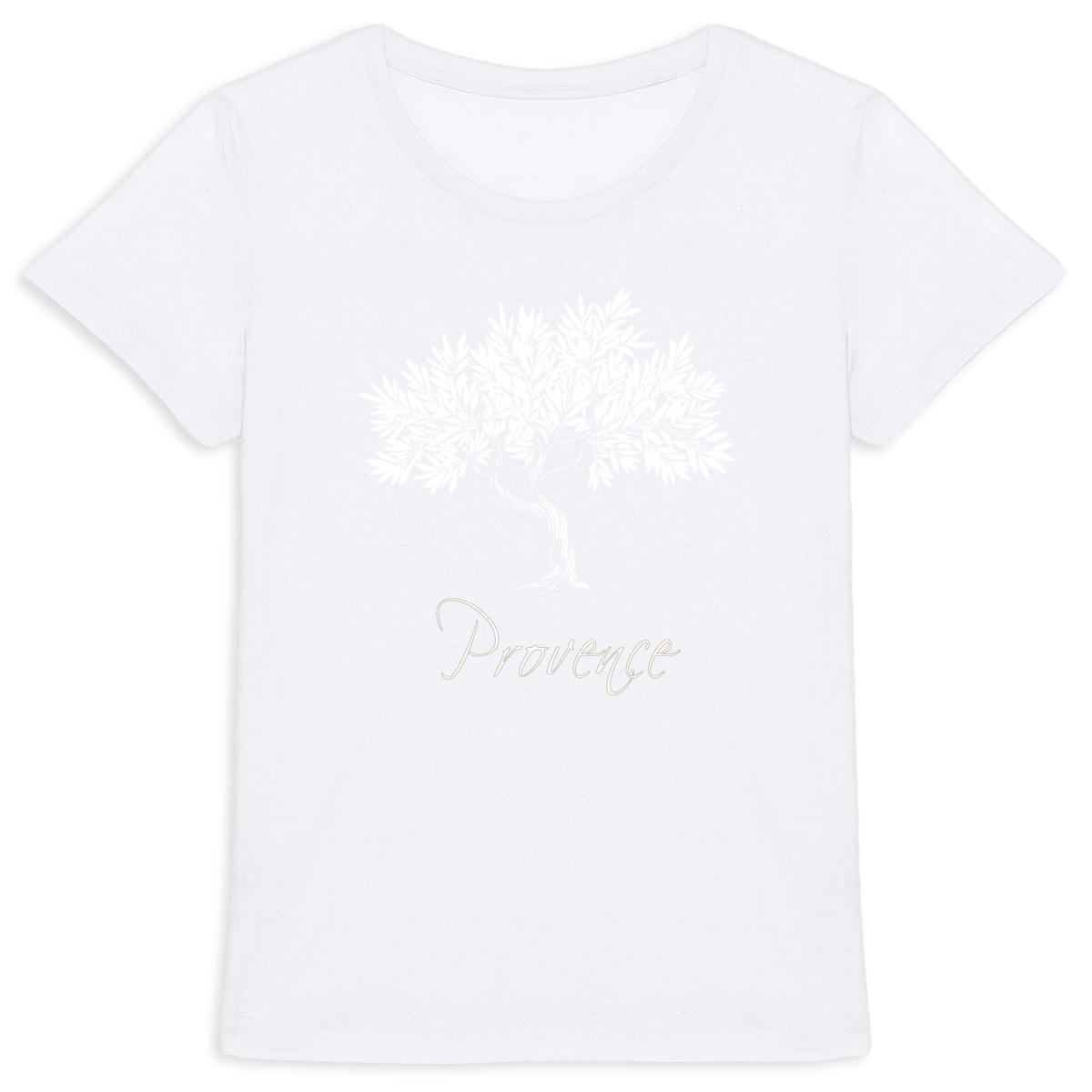 T-shirt Olivier blanc, charme et élégance de la Provence, France - Image