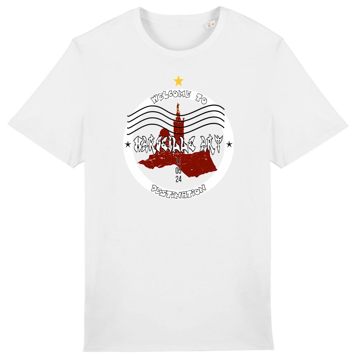 T-shirt COTON BIO Marseille Urban Art - Basilique et Graphisme Moderne - Image