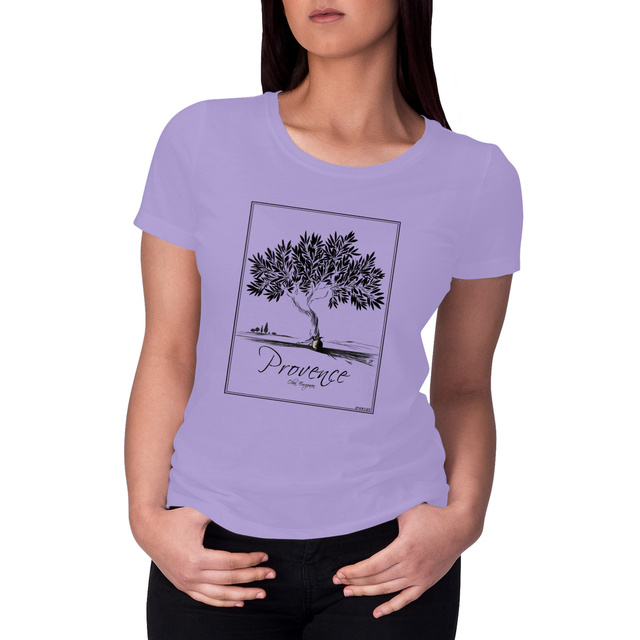 T-shirt épais Olivier méditerranéen noir, élégance de Provence