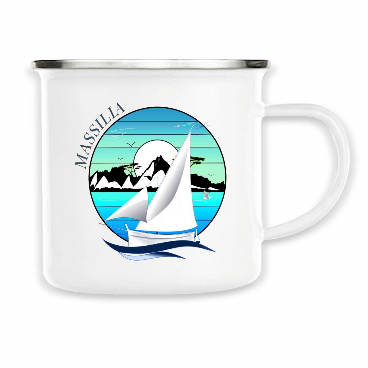Mug métal Massilia- Pointu de Marseille et Calanques - Image