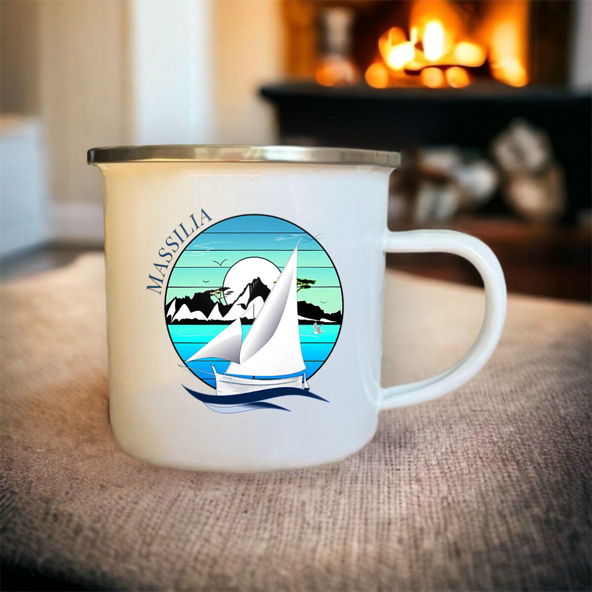 Mug métal Massilia- Pointu de Marseille et Calanques